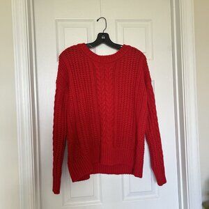 If It Were Me Chunky Knit Red Sweater Small